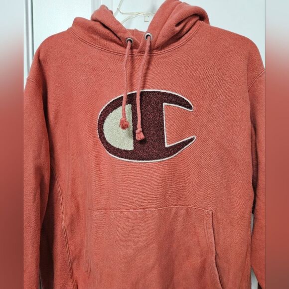 Champion Sweatshirt Unisex Med Hoodie Reverse Weave Heavy Tuft Logo Pullover GUC - Picture 5 of 10